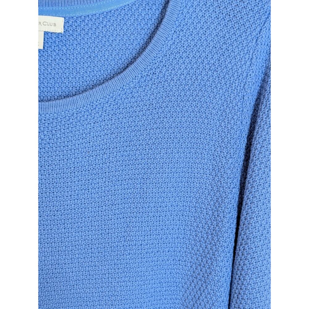 Charter Club Womens Blue Long Sleeve Tunic Pullover Knit Sweater Plus Size 3X - Picture 2 of 8